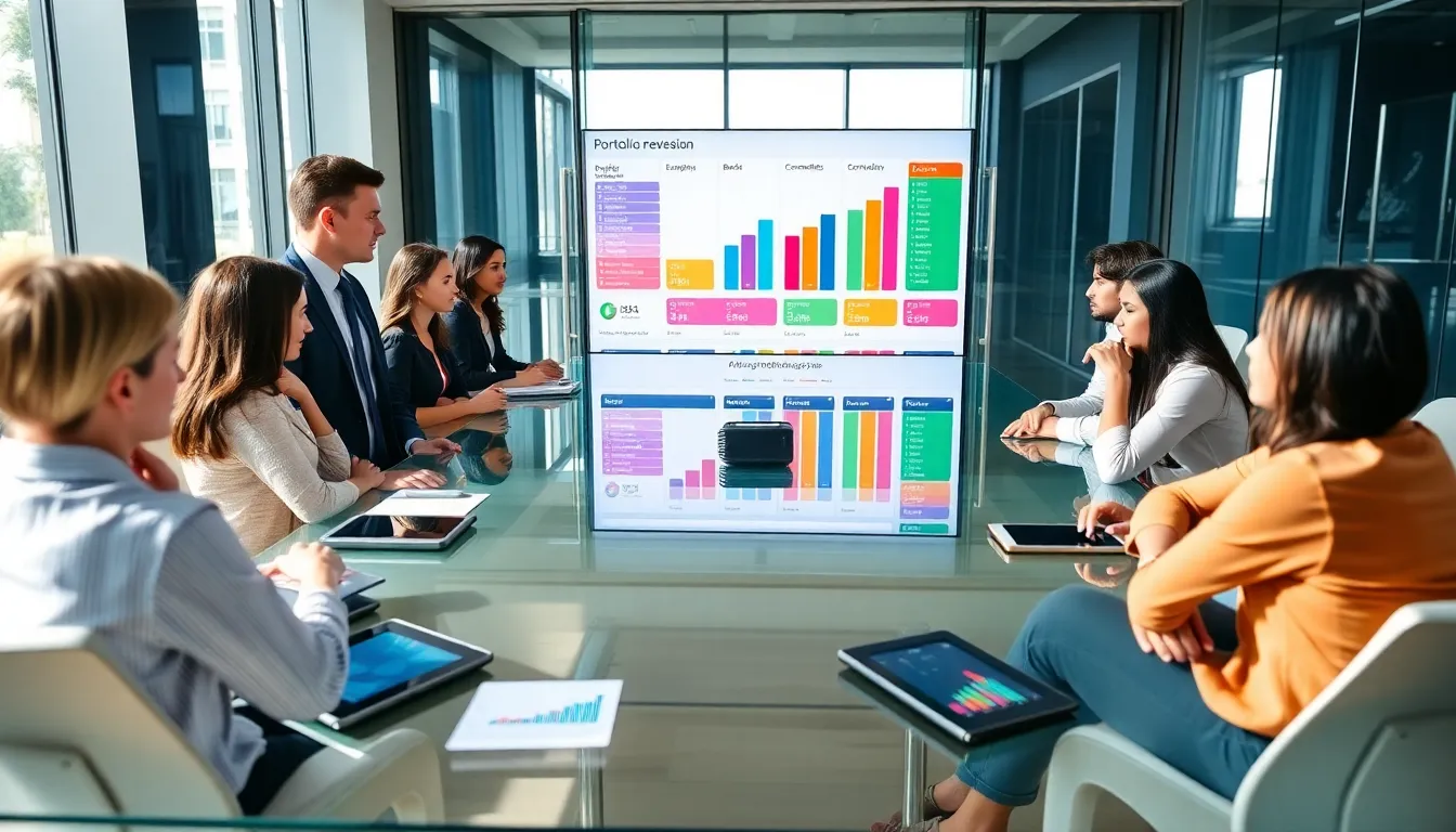 diverse team discussing multi asset investing insights in a modern office